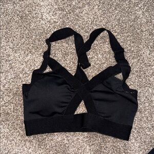 BuffBunny Black Cross-Strap Sports Bra